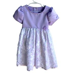BROOKE LINDSAY GIRLS LAVENDER FLORAL FORMAL PUFFY SLEEVE DRESS SIZE 6X